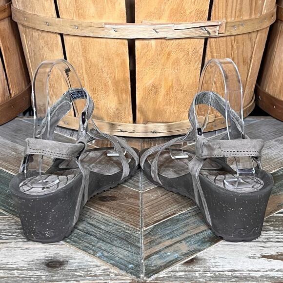 Teva Cabrillo Tan Brown Leather Strappy Adjustable Wedge Sandals Womens Size 9 - Picture 8 of 11